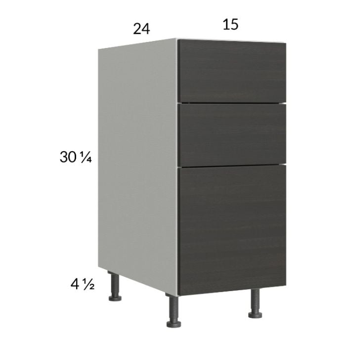 RTA Euro Cafe 15" 3-Drawer Base Cabinet