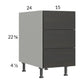 RTA Euro Cafe 15" 3-Drawer Desk Base Cabinet with 1 Finished End Panel
