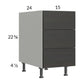 RTA Euro Cafe 15" 3-Drawer Desk Base Cabinet