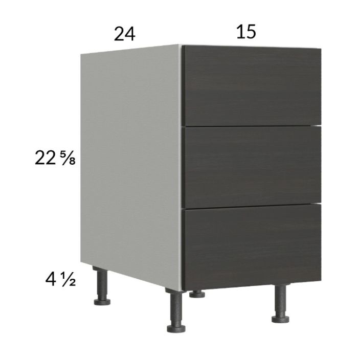 RTA Euro Cafe 15" 3-Drawer Desk Base Cabinet