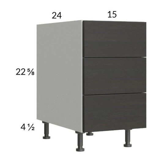 RTA Euro Cafe 15" 3-Drawer Desk Base Cabinet