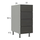 RTA Euro Cafe 15" 4-Drawer Base Cabinet with 1 Finished End Panel