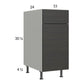 RTA Euro Cafe 15" Base Cabinet with 1 Finished End Panel
