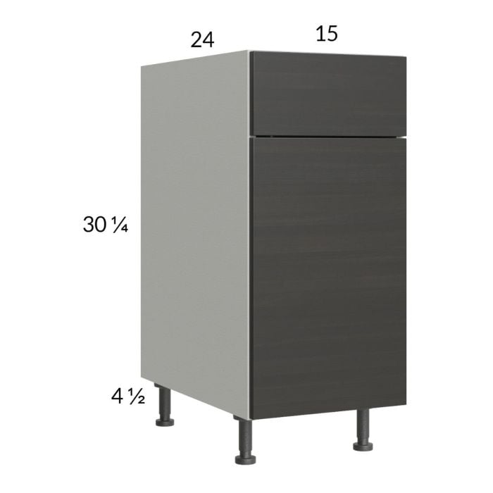 RTA Euro Cafe 15" Base Cabinet with Single Trashcan Pullout