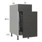 RTA Euro Cafe 15" Base Cabinet with Single Trashcan Pullout