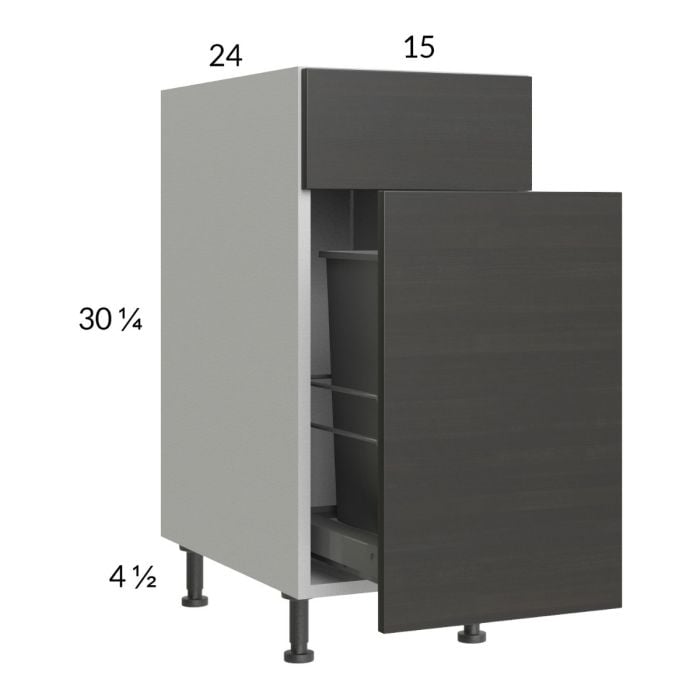 RTA Euro Cafe 15" Base Cabinet with Single Trashcan Pullout