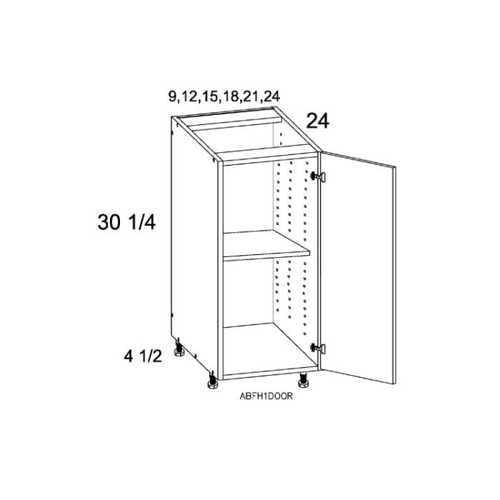 RTA Euro Cafe 15" Full Height Door Base Cabinet with 2 Finished End Panels