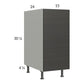 RTA Euro Cafe 15" Full Height Door Base Cabinet with Single Trashcan Pullout