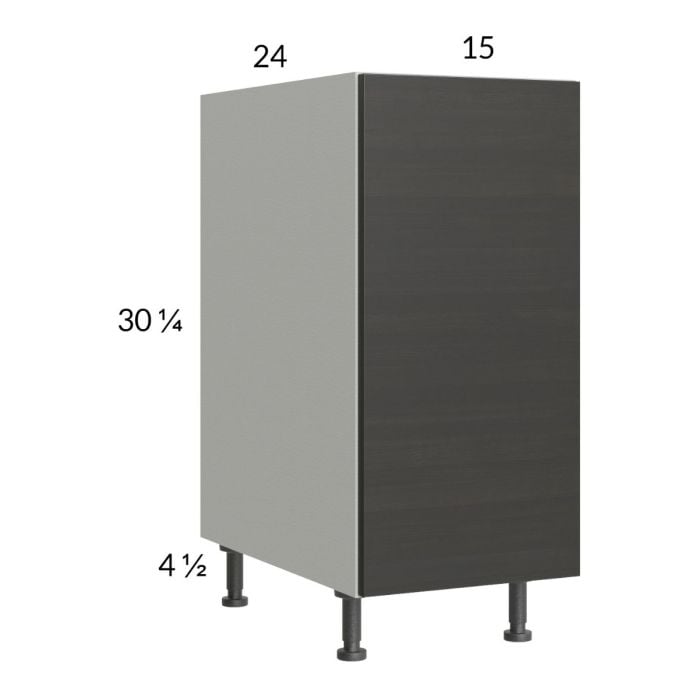 RTA Euro Cafe 15" Full Height Door Base Cabinet with Single Trashcan Pullout