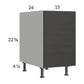 RTA Euro Cafe 15" Full Height Door Desk Base Cabinet with 1 Finished End Panel