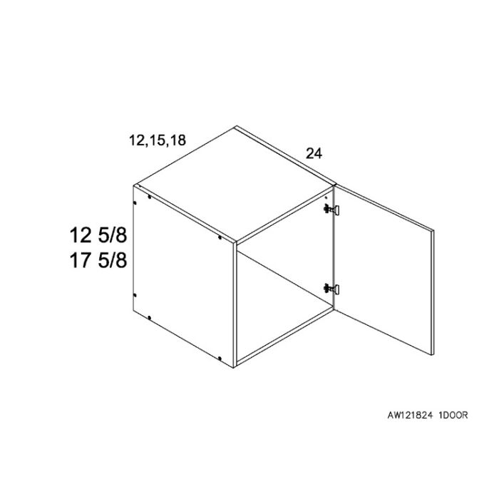 RTA Euro Cafe 15" x 17-5/8" x 24" Wall Cabinet