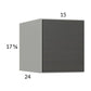 RTA Euro Cafe 15" x 17-5/8" x 24" Wall Cabinet with 1 Finished End Panel