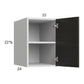 RTA Euro Cafe 15" x 22-5/8" x 24" Wall Cabinet with 1 Finished End Panel