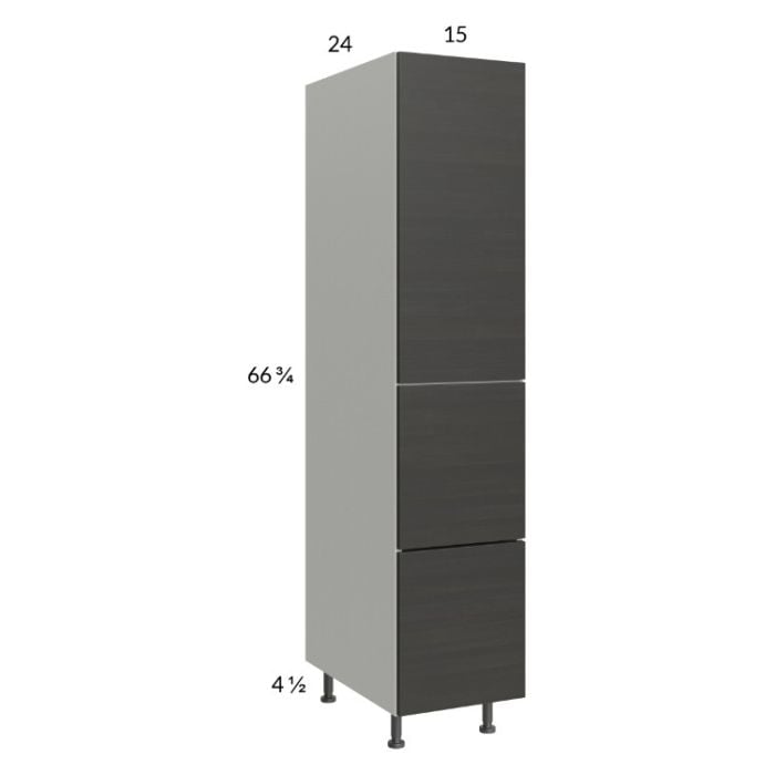 RTA Euro Cafe 15" x 71-1/4" Utility Cabinet with 1 Door, 2 Drawers, 1 Inner Drawer, and 1 Finished End Panel