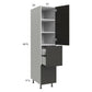 RTA Euro Cafe 15" x 71-1/4" Utility Cabinet with 1 Door, 2 Drawers, 1 Inner Drawer, and 1 Finished End Panel