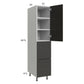 RTA Euro Cafe 15" x 71-1/4" Utility Cabinet with 1 Door, 2 Drawers and 1 Finished End Panel