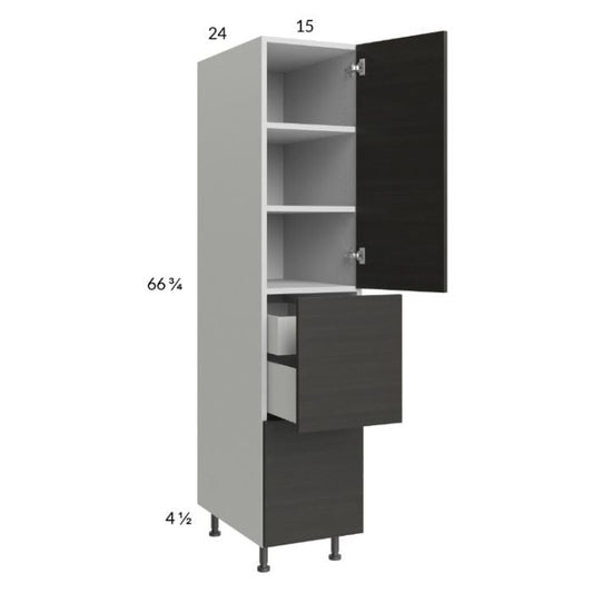 RTA Euro Cafe 15" x 71-1/4" Utility Cabinet with 1 Door, 2 Drawers and 1 Inner Drawer