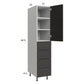 RTA Euro Cafe 15" x 71-1/4" Utility Cabinet with 1 Door, 4 Drawers, and 1 Finished End Panel