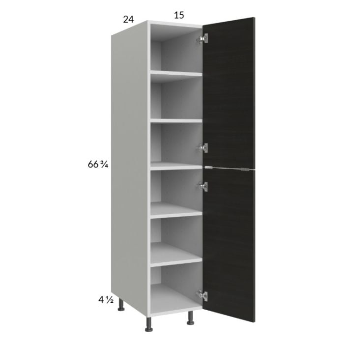 RTA Euro Cafe 15" x 71-1/4" Utility Cabinet with 1 Door and 1 Finished End Panel