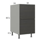 RTA Euro Cafe 18" 2-Drawer Base Cabinet with 1 Inner Drawer