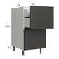 RTA Euro Cafe 18" 2-Drawer Base Cabinet with 1 Inner Drawer