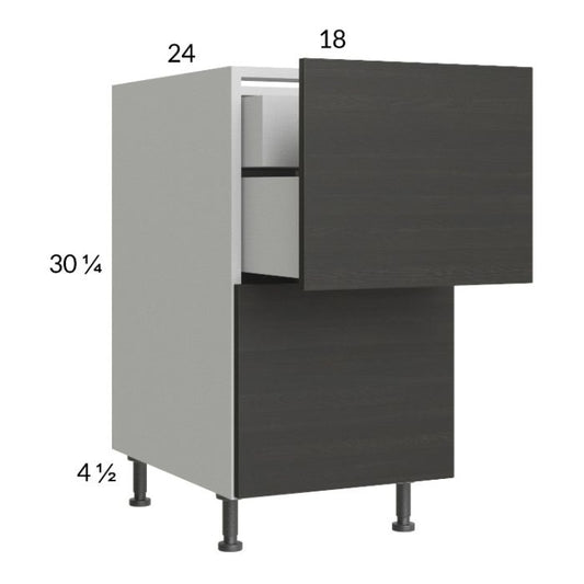 RTA Euro Cafe 18" 2-Drawer Base Cabinet with 1 Inner Drawer