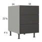 RTA Euro Cafe 18" 3-Drawer Desk Base Cabinet