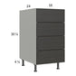 RTA Euro Cafe 18" 4-Drawer Base Cabinet with 2 Finished End Panels