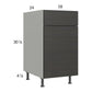 RTA Euro Cafe 18" Base Cabinet with 1 Finished End Panel