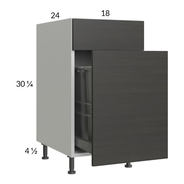 RTA Euro Cafe 18" Base Cabinet with Double Trashcan Pullout