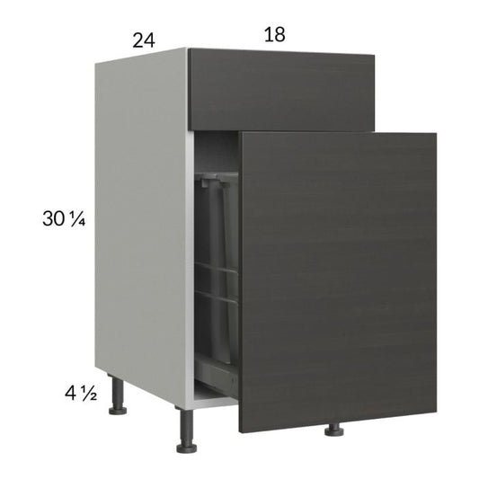 RTA Euro Cafe 18" Base Cabinet with Double Trashcan Pullout