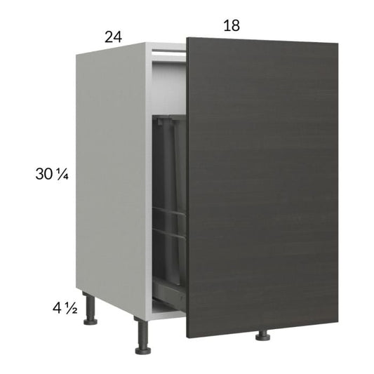 RTA Euro Cafe 18" Full Height Door Base Cabinet with Double Trashcan Pullout