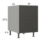 RTA Euro Cafe 18" Full Height Door Desk Base Cabinet with 1 Finished End Panel
