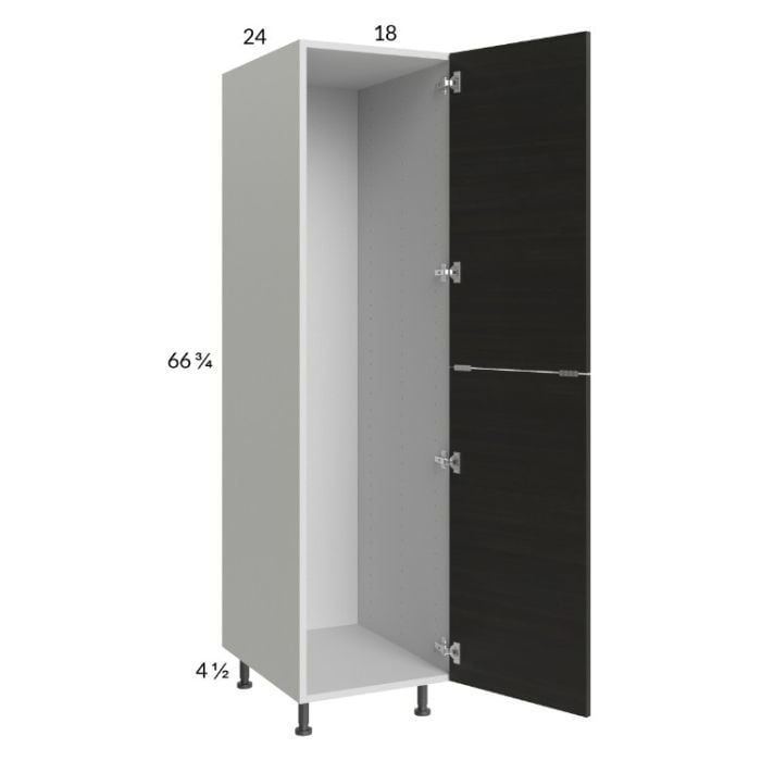 RTA Euro Cafe 18" x 71-1/4" Open Utility Cabinet with 1 Door, 2 Finished End Panels, and 2 Set of Shelves