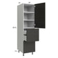 RTA Euro Cafe 18" x 71-1/4" Utility Cabinet with 1 Door, 2 Drawers, 1 Inner Drawer, and 1 Finished End Panel