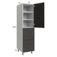 RTA Euro Cafe 18" x 71-1/4" Utility Cabinet with 1 Door, 2 Drawers and 2 Finished End Panels