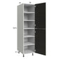 RTA Euro Cafe 18" x 71-1/4" Utility Cabinet with 1 Door and 2 Finished End Panels
