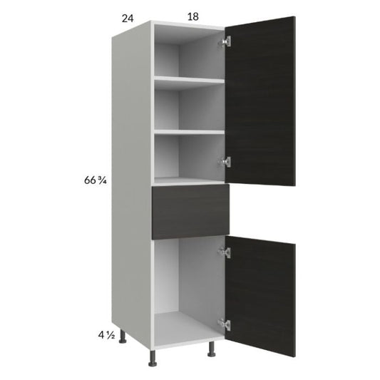 RTA Euro Cafe 18" x 71-1/4" Utility Cabinet with 2 Doors and 1 Drawer