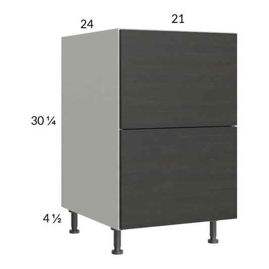 RTA Euro Cafe 21" 2-Drawer Base Cabinet with 1 Finished End Panel