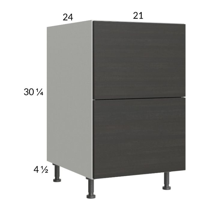 RTA Euro Cafe 21" 2-Drawer Base Cabinet with 1 Inner Drawer and 1 Finished End Panel