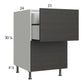 RTA Euro Cafe 21" 2-Drawer Base Cabinet with 1 Inner Drawer