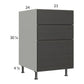RTA Euro Cafe 21" 3-Drawer Base Cabinet with 2 Finished End Panels
