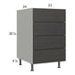 RTA Euro Cafe 21" 4-Drawer Base Cabinet with 2 Finished End Panels