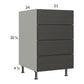 RTA Euro Cafe 21" 4-Drawer Base Cabinet