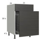 RTA Euro Cafe 21" Base Cabinet with Double Trashcan Pullout