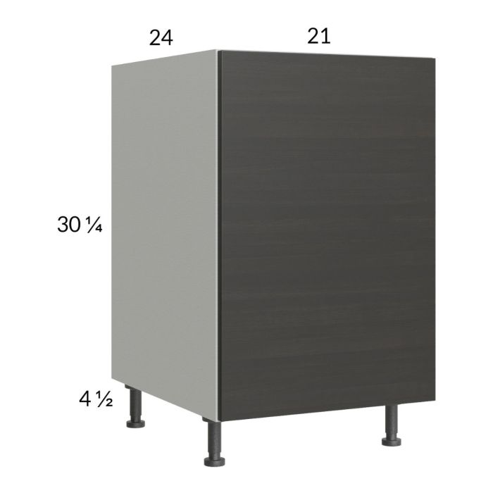 RTA Euro Cafe 21" Full Height Door Base Cabinet with Double Trashcan Pullout