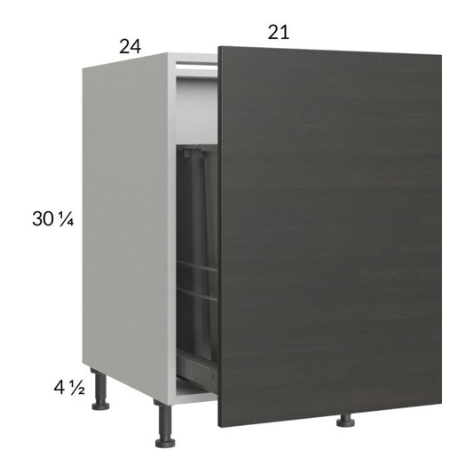 RTA Euro Cafe 21" Full Height Door Base Cabinet with Double Trashcan Pullout