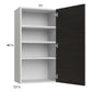 RTA Euro Cafe 21" x 40-1/4" Wall Cabinet with 2 Finished End Panels