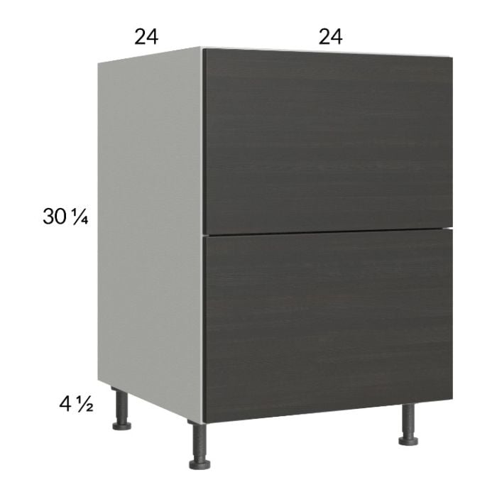 RTA Euro Cafe 24" 2-Drawer Base Cabinet with 1 Inner Drawer and 1 Finished End Panel