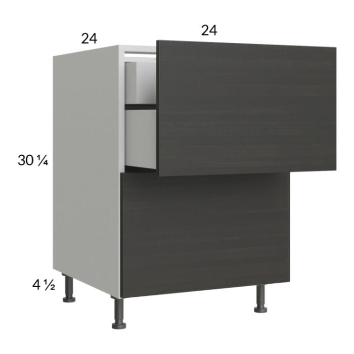 RTA Euro Cafe 24" 2-Drawer Base Cabinet with 1 Inner Drawer and 2 Finished End Panels